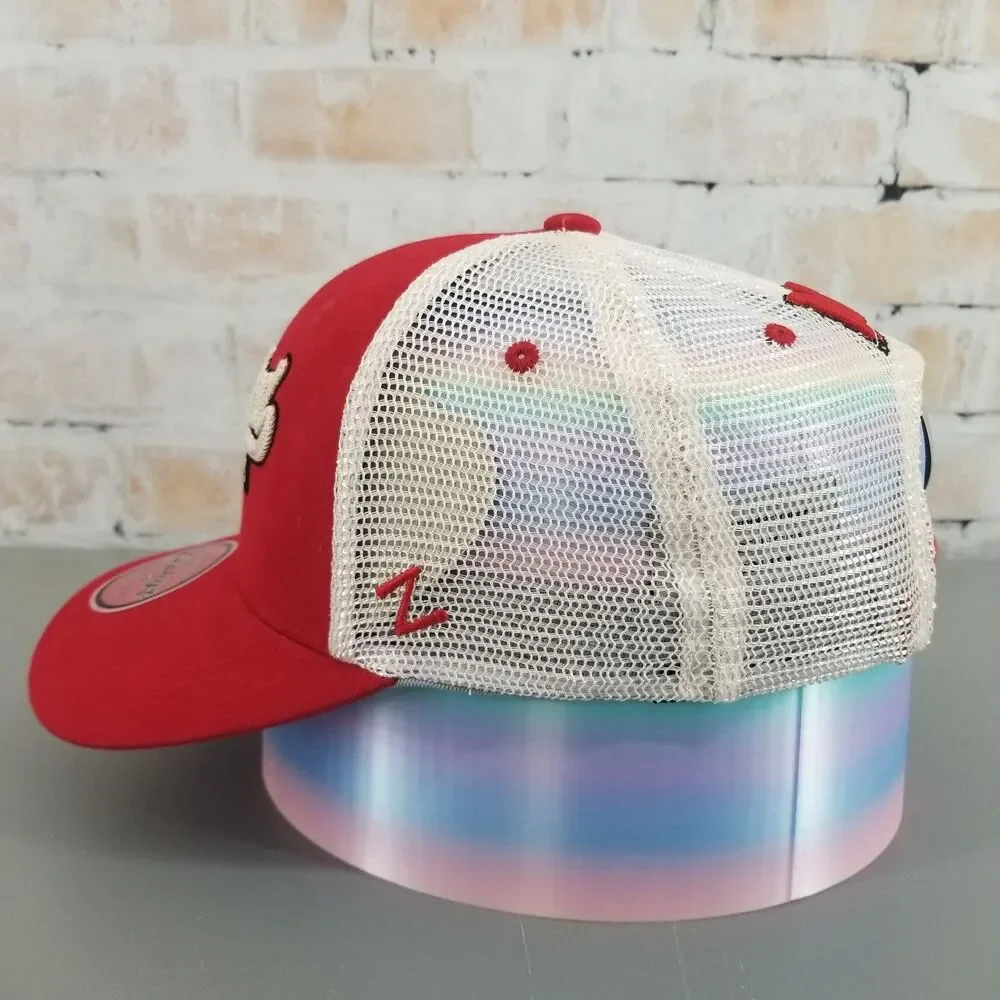 NWT Zephyr University of Maryland Terrapins Red/White Snapback Hat/Cap Mesh